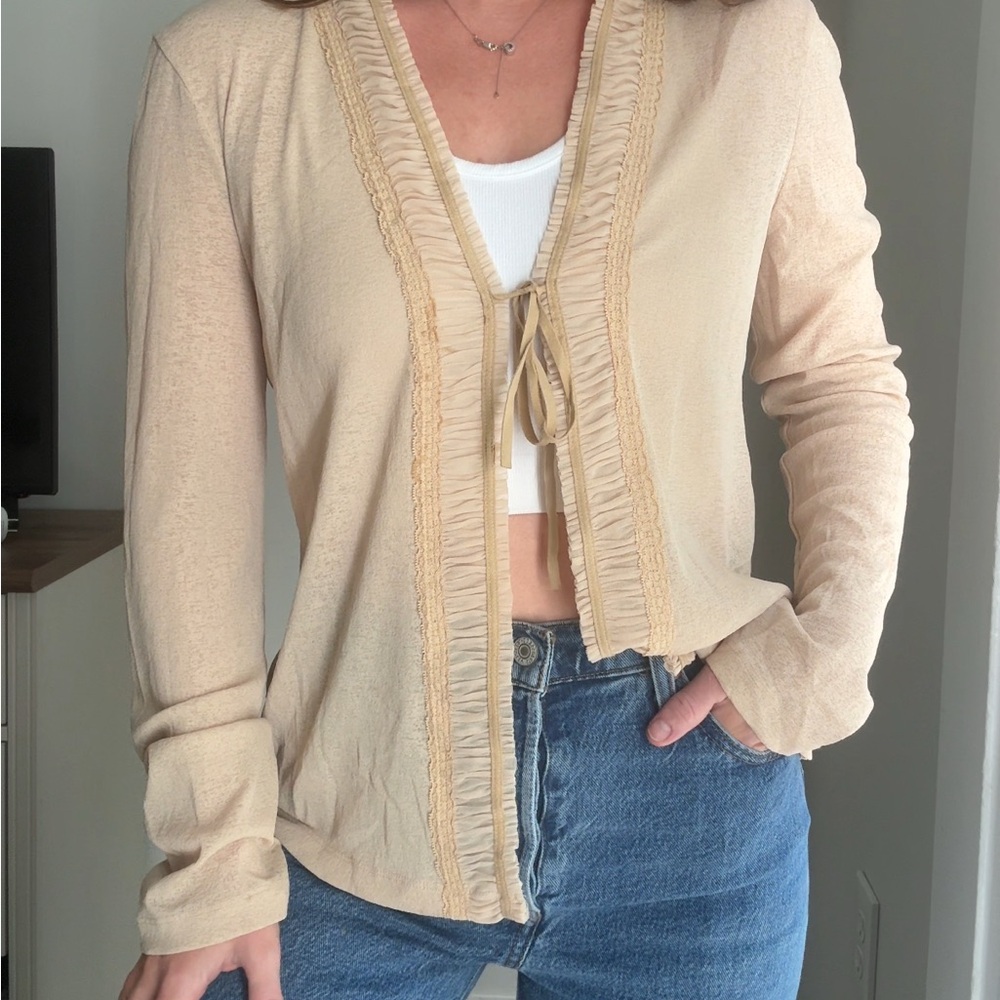 Women's Cream Cardigan Sweater